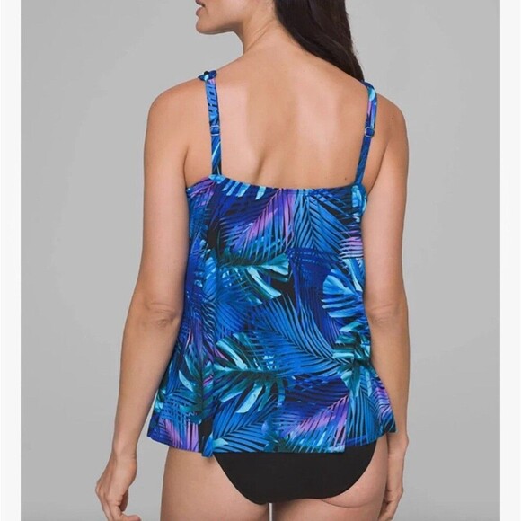 Miraclesuit Tankini Swim Top Sz 8 Royal Palms Mirage Underwire Tummy Control NEW - Picture 2 of 11